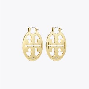 Tory Burch Miller Logo Hoop Earrings